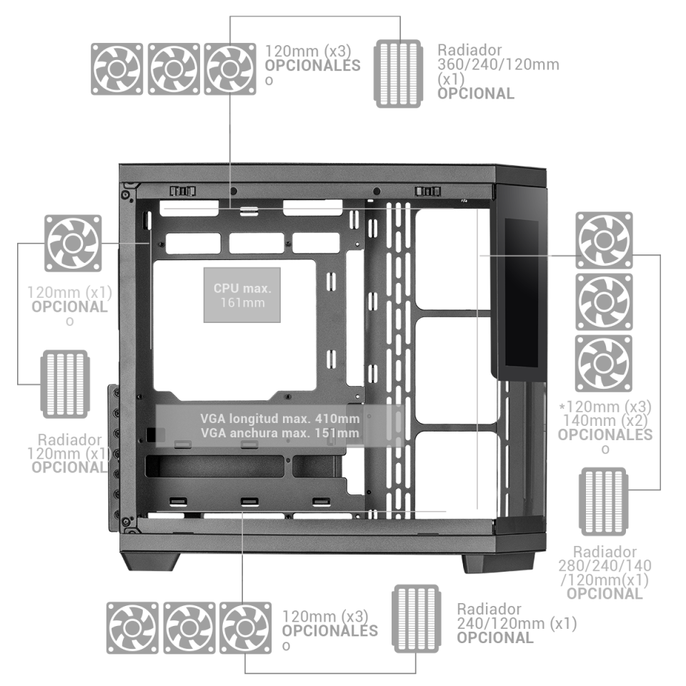 MC-3TCORELCD Gaming Case : Mars Gaming