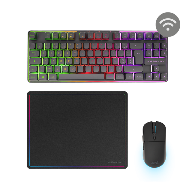 Combo Inalámbrico Gaming 3en1 MCPWTKL | Mars Gaming
