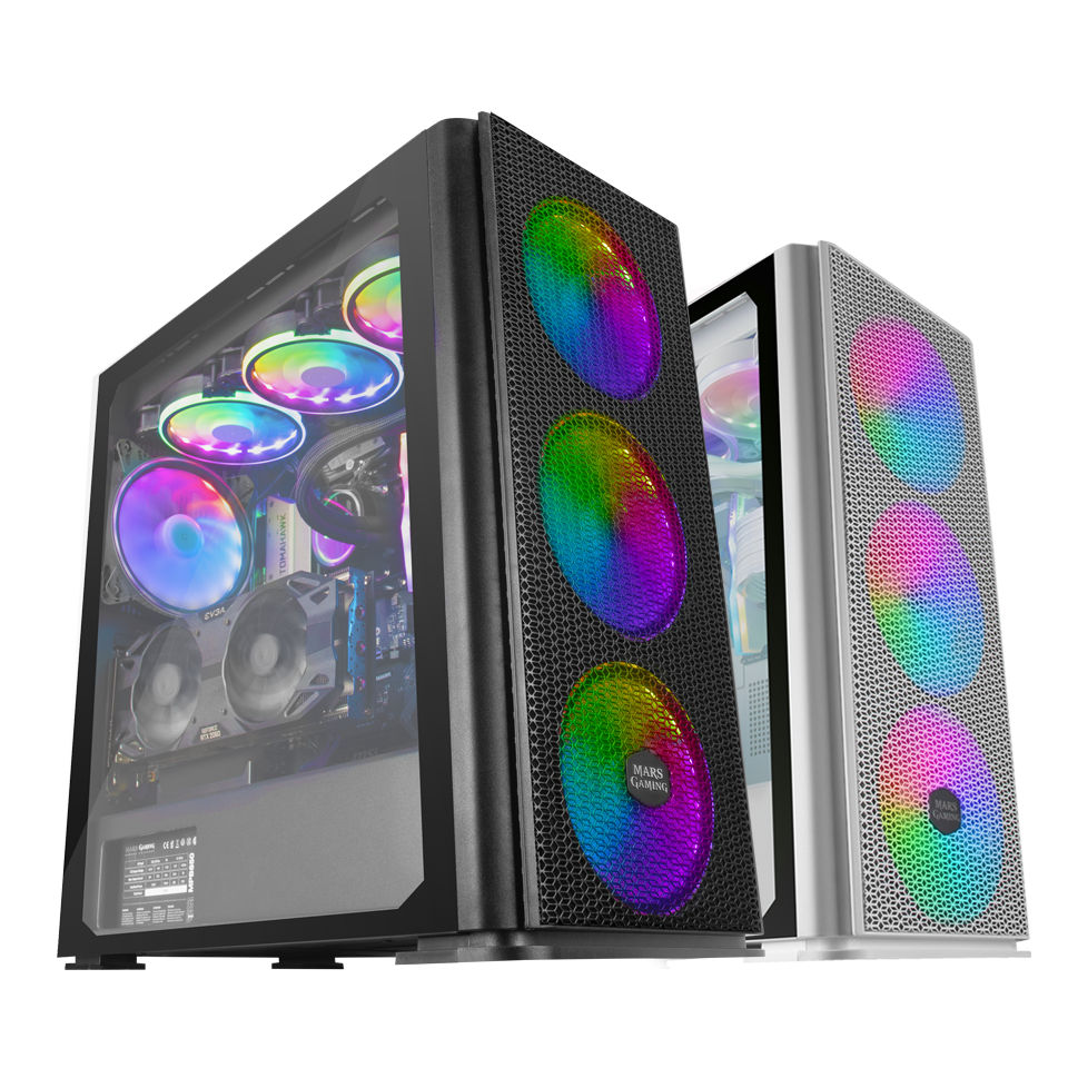 E-ATX Caixa de jogos para PC, caixa de computador resfriada a água  (EATX/placa gráfica vertical/penetração lateral de vidro/estojo de jogos de  escritório) vem com dois ventiladores ARGB
