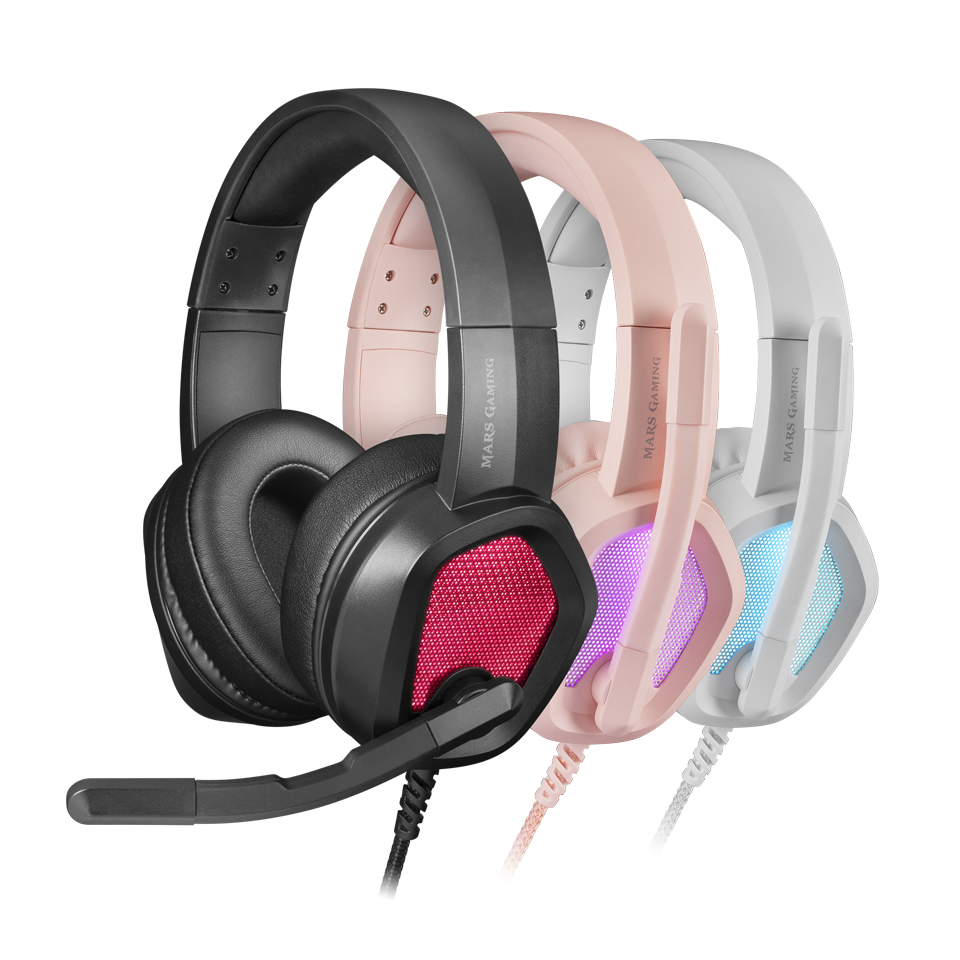 Casques avec Microphone Mars Gaming MH-GLOW RGB Rose