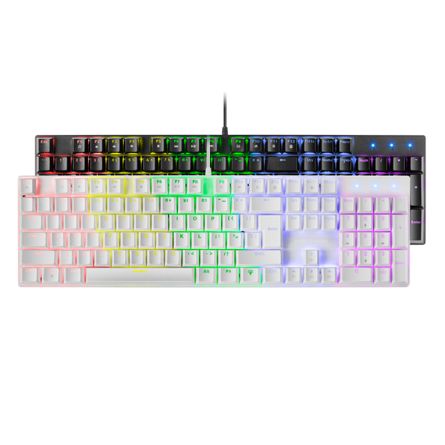 Mars Gaming MKXTKLRPT, Clavier Mécanique Ultra-compact TKL RGB,  Repose-poignet, Switch OUTEMU SQ Red, Langue Portugaise