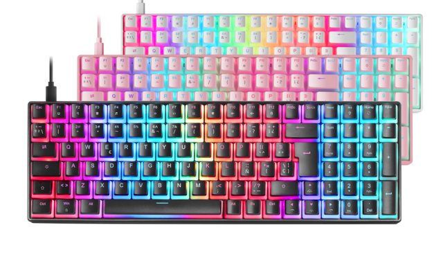 Mars Gaming MKCLOUD Black Pink White Wireless Mechanical Keyboard